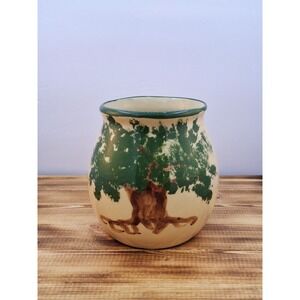VTG. 1997 Alpine Pottery, Roseville Ohio Apple Tree crock Vase‎ #437 6x4"